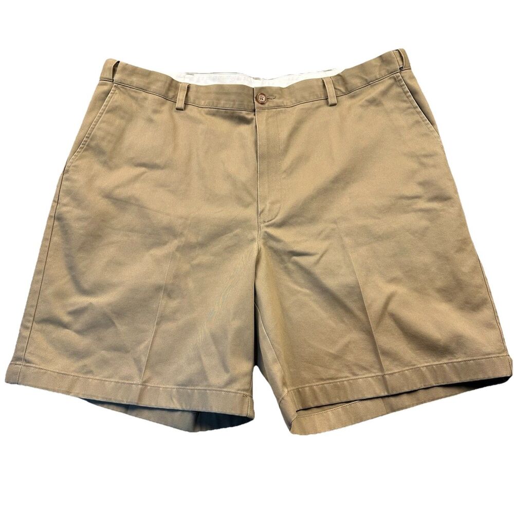 LL Bean Classic Fit Khaki Chino Shorts Mens 40 Tan Cotton Twill